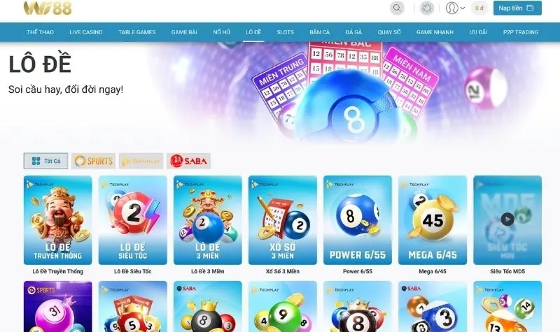 Các bet thủ có thể thoả sức đặt cược và ăn thưởng lớn tại sảnh lô đề tại nhà cái Wi88